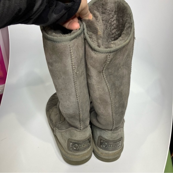 Australia Luxe Collective gray mid high genuine sheepskin boots size 7 - Picture 3 of 11